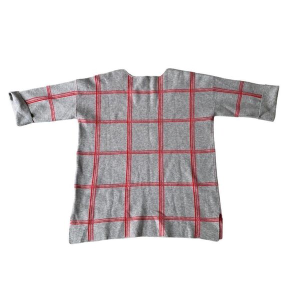 Tahari Windowpane Sweater Grey / Red Women's 1X - Picture 2 of 6